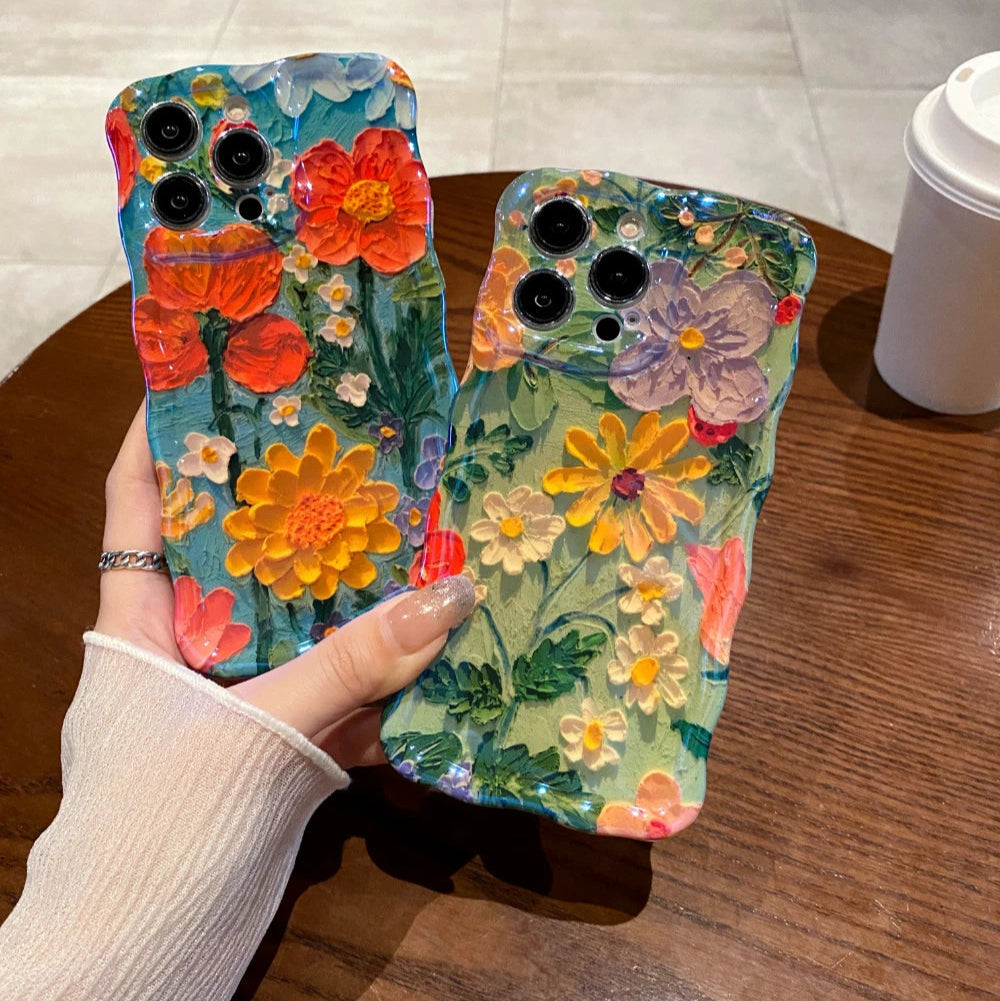🌸 Petals & Paint – Oil Painting Art Floral iPhone Case