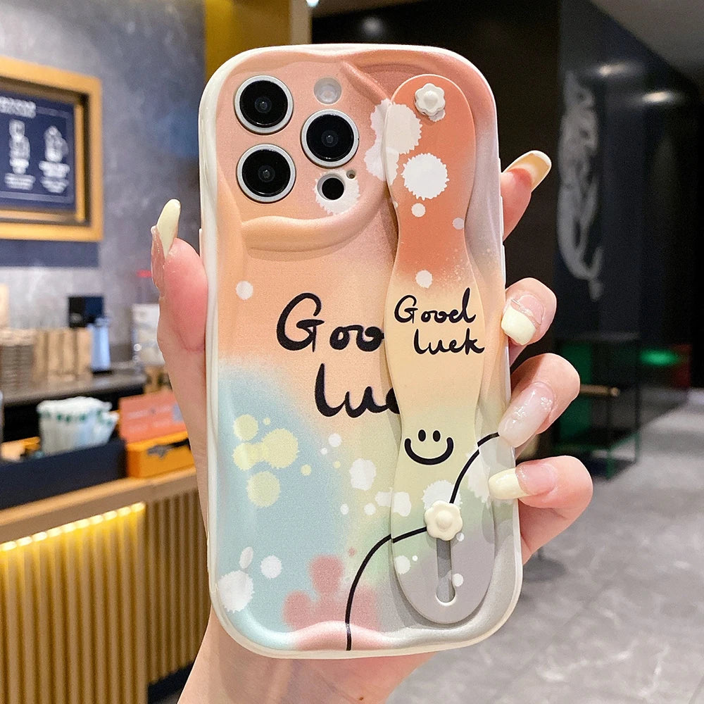 🎨 Grab & Glow – Artistic Grip Stand iPhone Case