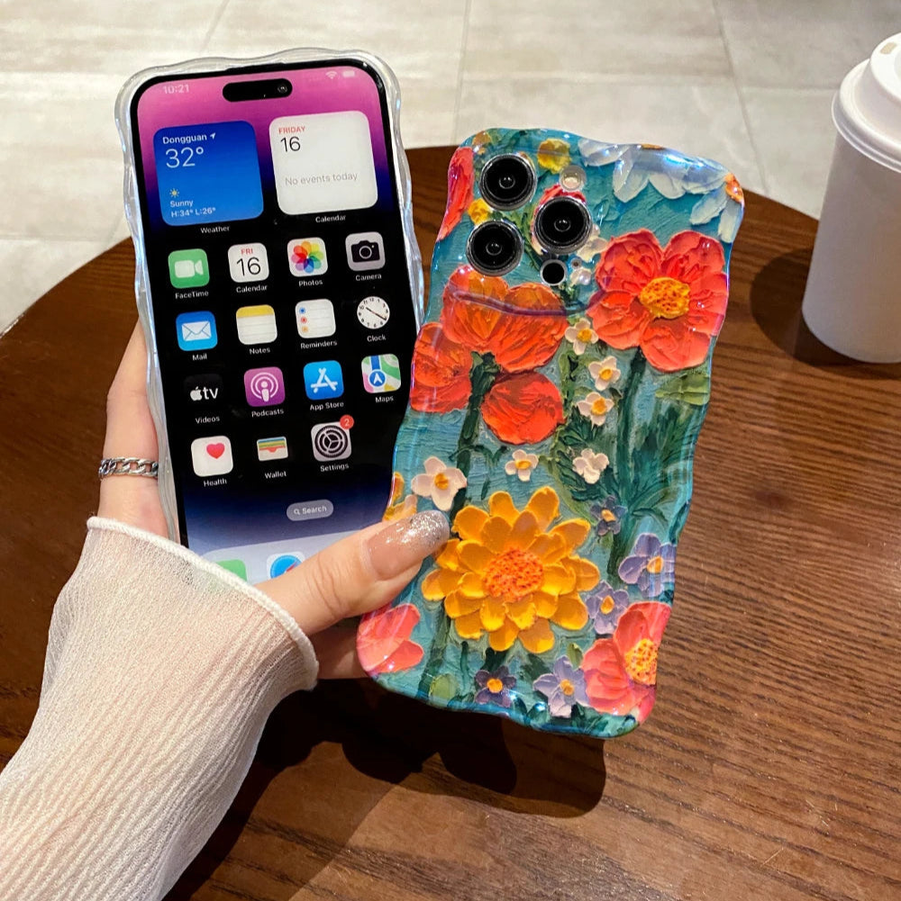 🌸 Petals & Paint – Oil Painting Art Floral iPhone Case
