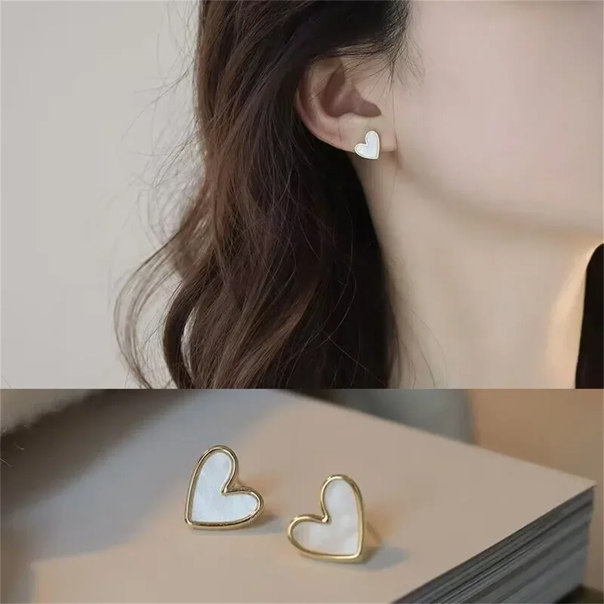 Cute Heart Stud Earrings Colorful Charm in Four Colors