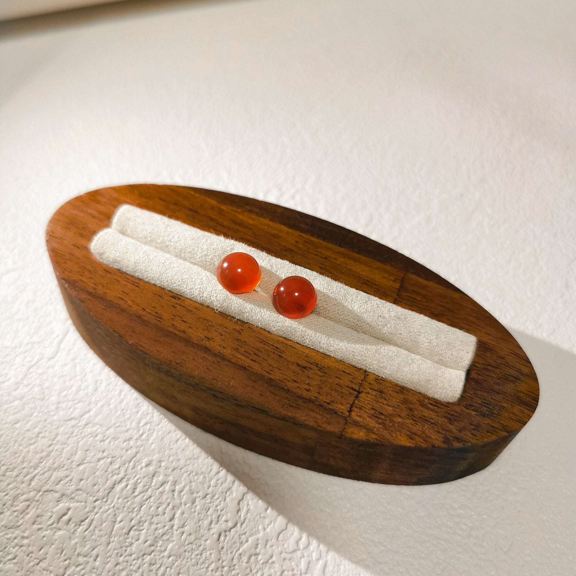 Fiery Red Agate Stud Earrings with Sterling Silver Posts